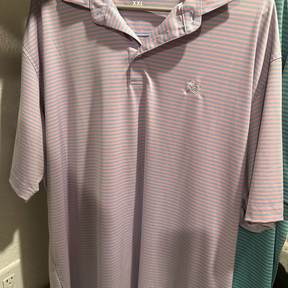 Rhoback Purple and Pink Striped Polo Shirt